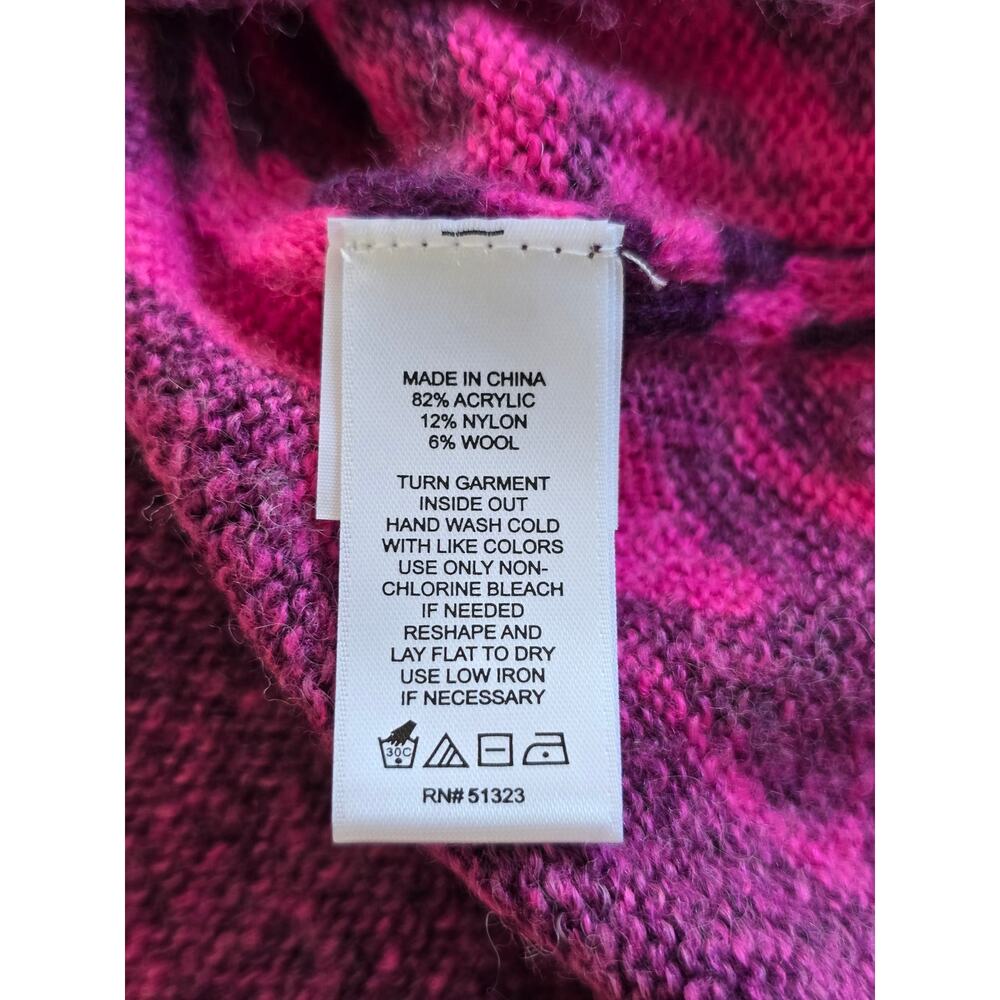 CeCe Purple Pink Floral Knit Sweater Women's Small Long Sleeve Top - Picture 6 of 6